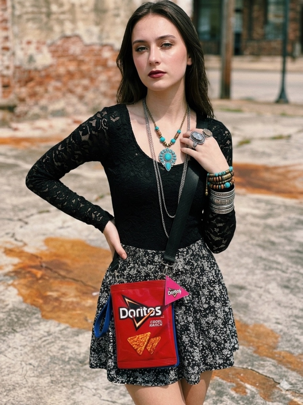 NWT Blue & Red Dual Doritos Cool Ranch & Nacho Cheese Crossbody Purse